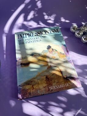 Very Large Impressionism Coffee Table Art Book in Soft Blue and Pastel